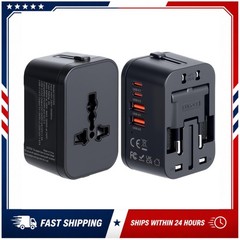 Universal Travel Adapter 4-Port USB-C PD 20W Worldwide Plug Charger