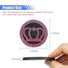 2PCS 2.73 » Bling Car Cup Holder Coasters, Silicone 2.73×2.73×0.21 inch, Pink