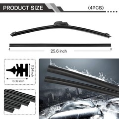 Hbxdeco 4PCS Car Windshield Wiper Blades Refills, 26&Prime; Adjustable Size of…