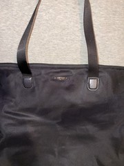 Vintage Tumi Voyageur Large Black Nylon Tote Bag Gold Hardware