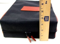 Stuffed Shirt Black Canvas Brown Leather Travel Organizers Shirt Folder Bag Case