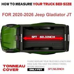 Soft Roll Up Tonneau Cover for 2020 2026 Jeep Gladiator