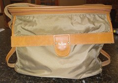 Hartmann Nylon Travel Cosmetic Toiletry Bag w/ Leather Trim 5.5&Prime;x10.5&Prime;x14&Prime;