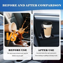 2PCS New Car Cup Holder,Expandable & Foldable Wall 4.15×3.88×3.7 inch, Black