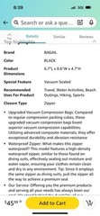 BAGAIL TPU Vacuum Bag for Travel, Reusable Compression with IPX8 Waterproof