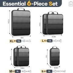 6/9/11 Set Compression Packing Cubes for Travel Essentials,Compressible Expan…