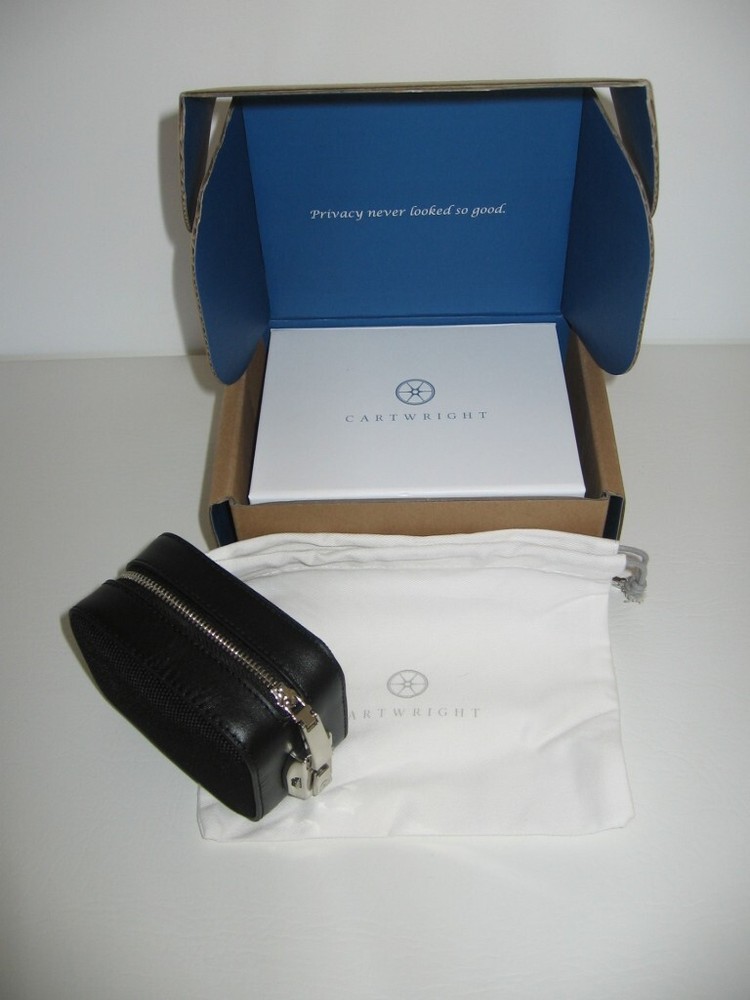 Cartwright Luxury Lockable Bag Pouch Case The Mini Nylon/Leather Black NEW box