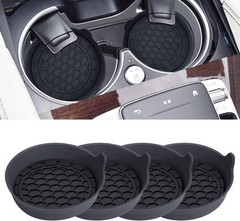 Amooca Automotive Cup Holders Universal Car Coaster 4 pack, Black