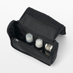 MUJI Polyester Hanging Organizer Pouch Black – for Travel & Daily Use