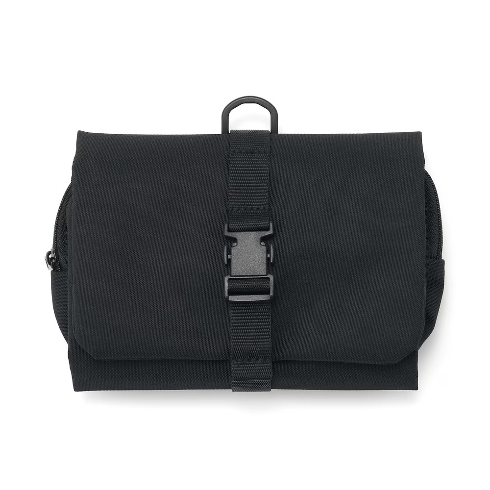 MUJI Polyester Hanging Case with Detachable Pouch Black 12 x 18 x 4.5 cm
