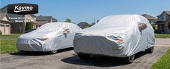 Kayme 6 Layers Hatchback Car Cover Waterproof All Weather Fit up to 77&Prime; Zipper