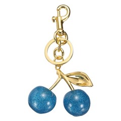 For Cherry Women&rsquo;s Keychain Bags with Ring and Clip, Gold-Blue