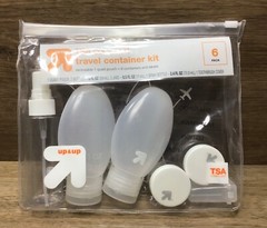 TSA Compliant 6pcs Travel Container Bottle Kit White/Clear SCUFFS