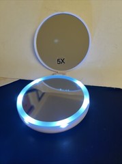 1x / 5x Magnifying Lighted Home & Travel Mirror – White
