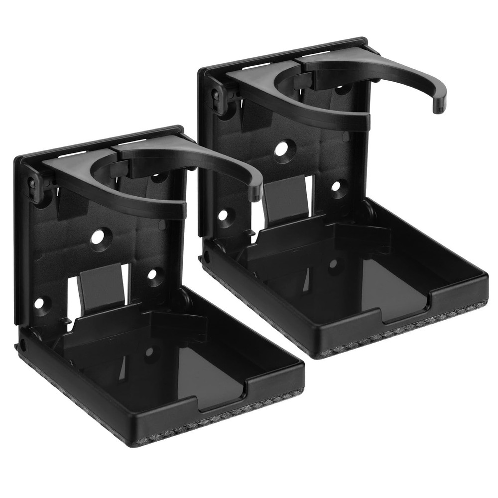 2pcs Adjustable Folding Cup Holder, Car Wall Mount Water Drink Coffee Black