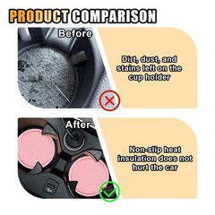 4PCS Car Cup Holder Coaster, 2.7 Inch Honeycomb Non-Slip Pink