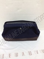 Mark Graham Pottery Barn MG Canvas Leather Supply Toiletry Case Bag Pouch Navy