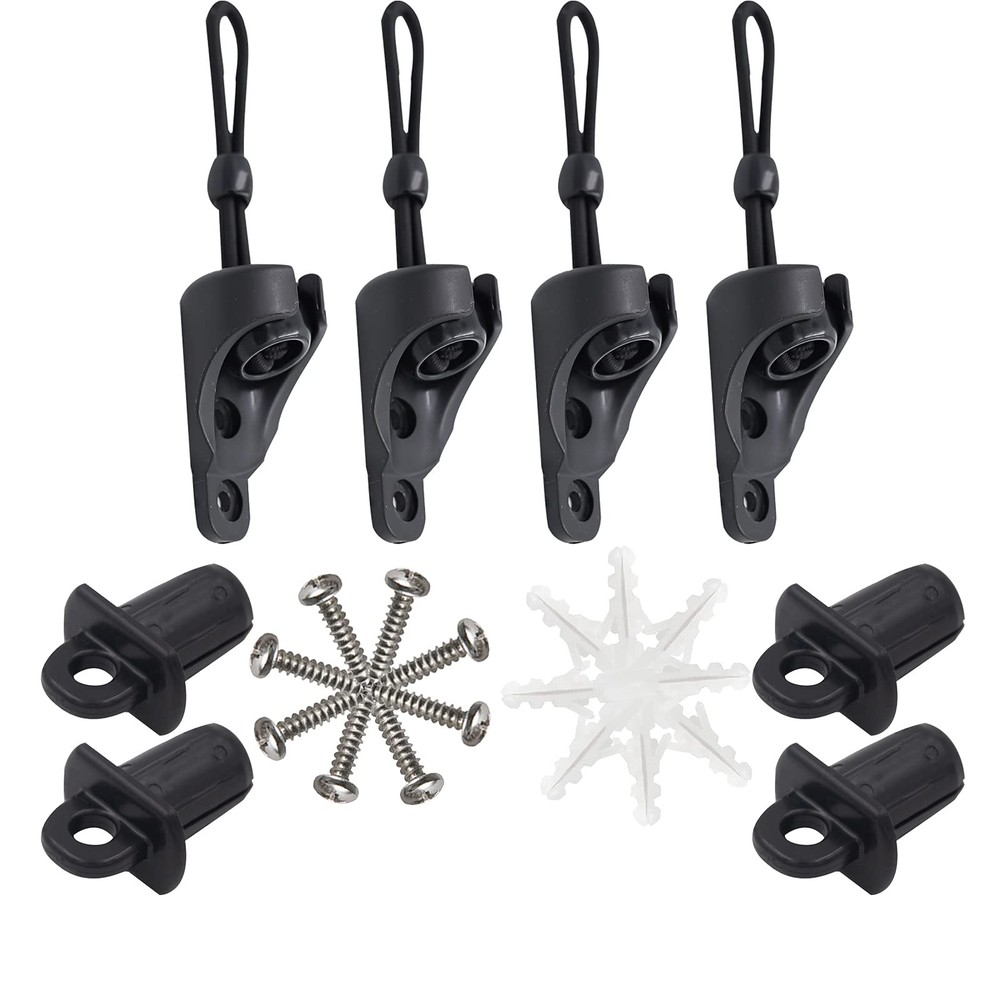 Upgrade Bunge kit+Universal Replacement bungee kit and end cap (2 set), Black