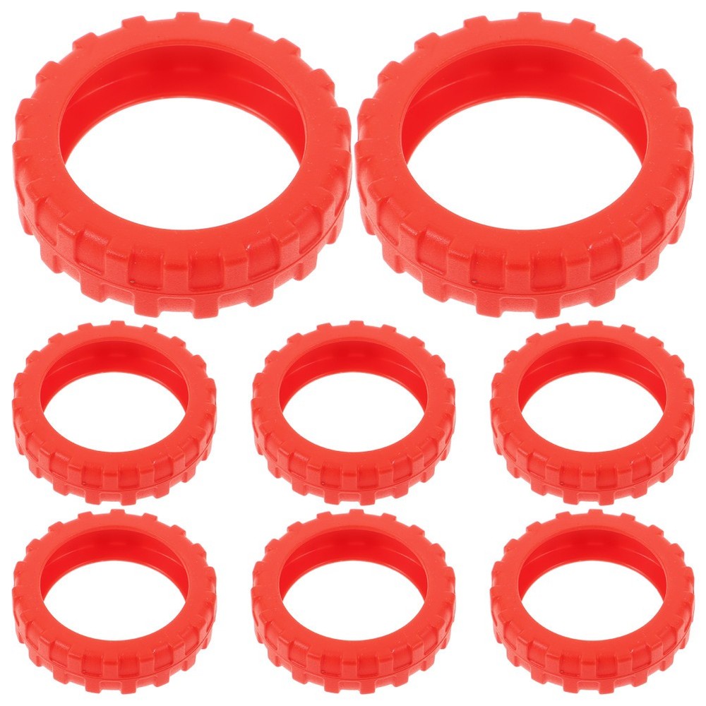 8Pcs Durable Silicone Luggage Wheel Protectors Suitcase Feet Covers Red