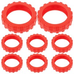 8Pcs Durable Silicone Luggage Wheel Protectors Suitcase Feet Covers Red