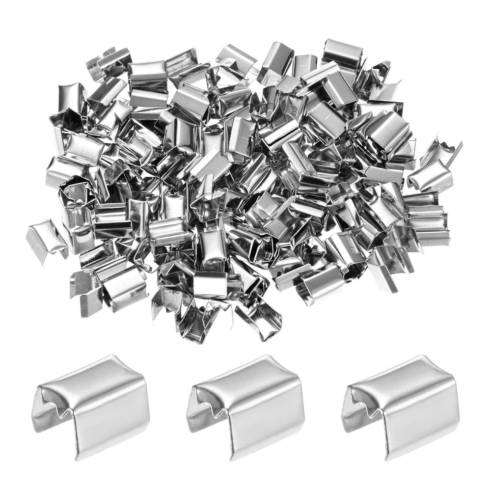 100 Silver Crimp Caps 8x5mm for DIY, Pack of 100 Pieces