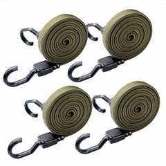 XSTRAP STANDARD 4PCS Adjustable Bungee Cords with Hooks 77 inch, Army Green