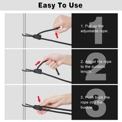 Masterwise 6 PCS Adjustable Bungee Cords with Hooks, 24 Inches 24&Prime;, Black