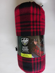 Auto Drive 12 Volt Heated Hi/Lo Settings Travel Blanket 57&Prime;x39&Prime; Red Plaid Fleece