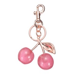 For Cherry Women&rsquo;s Keychain Bag with Ring and Clip, Rose Gold-Pink