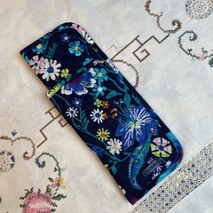 Vera Bradley Navy Midnight Garden Straighten Up & Curl Hot Tool Dual Cover Case