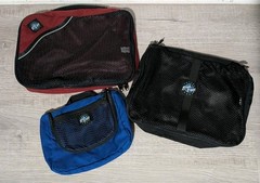 Eagle Creek Packing Cubes Lot of 3 Red Black Blue