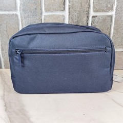 Pan Am Toiletry Bag Travel Dopp Kit Navy Zip Pouch Front & Rear Pockets