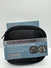 CONAIR Tech Organizer Storage Cables Chargers 3 Compartments Zipper Travel Bag