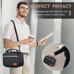 Black Combo Lock Travel Case,10Pcs Carbon Lined Odor‑Proof Pouches