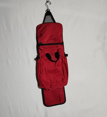 Vintage LL Bean Red Travel Toiletry MakeUp Hanging Organizer Expanding Bag Large