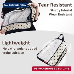 U+U 6 Set Compression Packing Cubes, Travel Organizers (Polka Dot) | Space-Savin