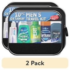 Men&rsquo;s Travel Kit 10 Piece Toiletry Bag TSA Compliant Shampoo Shave Cream Razor