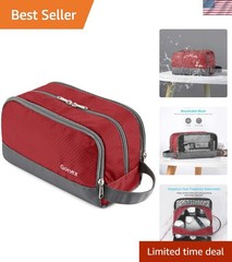 Travel Toiletry Bag Nylon, Shaving Bag Toiletry Organizer Red