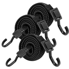 3PCS Buckle Straps Adjustable Cargo Flat Design Bungee Cords with Hooks