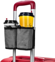 Luggage Travel Cup Holder,Suitcase Beverage Storage Bag Traveler Accessorie Gray