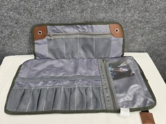 Estour Toiletry Bag Mens Zipper Pouches Army Green Roll Up