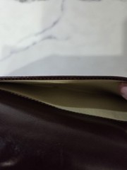 VTG Red Envelope Leather Bag Chestnut Brown Travel Organizer Pouch Zip Bag