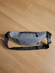 Unisex Belt Bag-Crossbody, Gray, 4 zippers pockets, Eagle design, Buckle Release