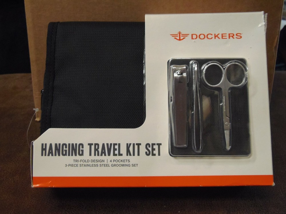 DOCKERS HANGING TRAVEL KIT and 3-PC. MANICURE SET – RETAILS 50.00(APO-44-5)