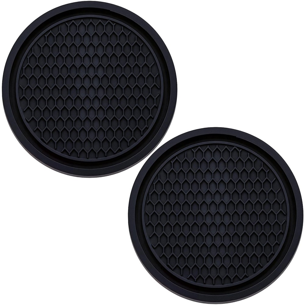 MEAJOO 2PCS Car Cup Holder Coaster, Universal Auto Non-Slip 2 pcs, Black