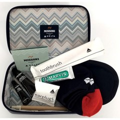 Missoni Delta One First Class Travel Amenity Kit Toiletry Bag Luxury Sleep Mask