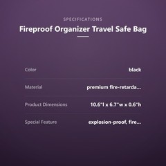 Fireproof Organizer Travel Safe Bag, Portable Electronic Carry Case | Heat In…