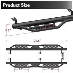 Running Boards for 2023 Toyota Tacoma 4 Doors Double Cab Side Step Bars
