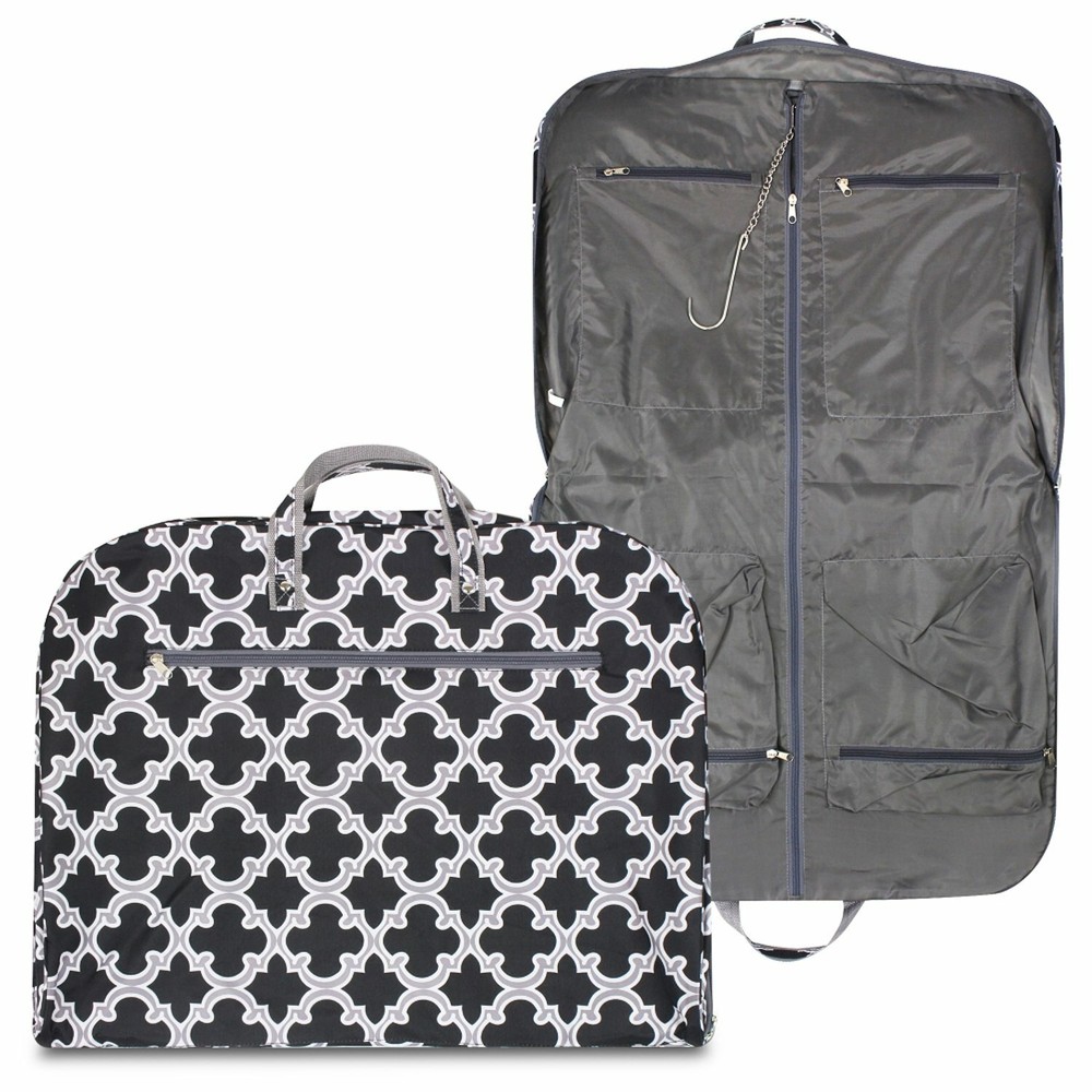 NEW HANGING GARMENT BAG LUGGAGE TRAVEL CHEER BLACK TOTE SUIT GRAY CANVAS DANCE