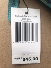 Vera Bradley PEACOCK GARDEN Flat / Curling Iron Cover